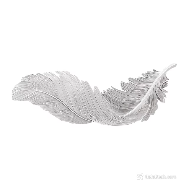 Elegant Silver Feather Shaped Wall Decor For Modern Home Decoration 3d model 