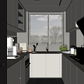 Modern Kitchen Cabinet Hanging Cabinet Kitchen Supplies Range Hood Oven 3d model