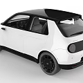 Compact White Two Door Car With Sleek Body Lines Modern Design And Black Wheels