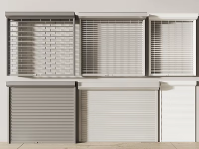 Various Modern Roller Shutter Designs With Solid And Slatted Styles For Exteriors 3d model