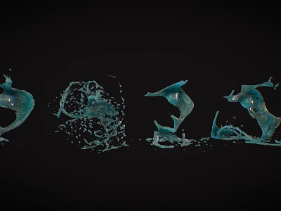 Decorative Garden Ornaments With Water Splash Effects And Artistic Design Elements 3d model