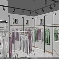 Lingerie Store Interior With Green Bras White Panties On Display Racks Modern Lighting And Plants