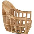 Unique Wooden Single Sofa Frame With Natural Wood Texture And Modern Design