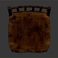 Classic Brown Wooden Chair With Slatted Back Smooth Seat And Straight Legs