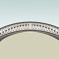Elegant Arched Landscape Bridge With Decorative Railings And Stone Vases