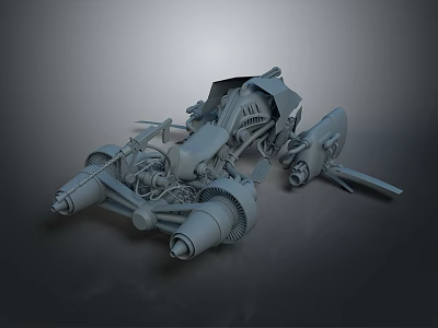 Mechanical Components 3D Rendering With Industrial Metal Structure And Complex Parts 3d model