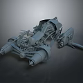 Mechanical Components 3D Rendering With Industrial Metal Structure And Complex Parts 3d model