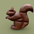 Handcrafted Wooden Squirrel Figurine Decorative Ornament Set With Cute Design For Home Decor