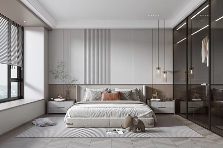 Modern Bedroom Modern Double Bed 3d model