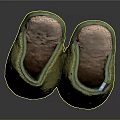 Green Fluffy Slippers With Pink Inner Soft Fleece Material For Comfortable Wear