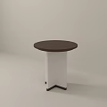 Minimalist Round Top Side Table With White Legs And Simple Design 3d model