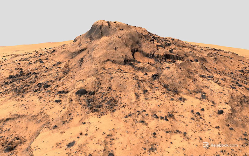 Scenic Desert Mountain Landscape With Rugged Rocky Formations And Sandy Terrain 3d model 