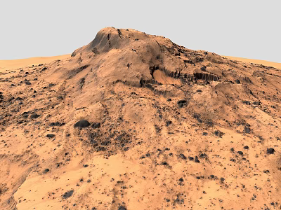 Scenic Desert Mountain Landscape With Rugged Rocky Formations And Sandy Terrain 3d model