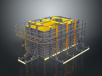 Iron frame large iron frame iron frame house factory industrial iron frame iron ladder rigid ladder work frame rigid scaffold 3d model