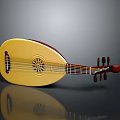 Daily Life Musical Instrument Traditional Lute with Wooden Body and Intricate Carvings