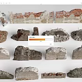 Vintage Architectural Debris Featuring Broken Bricks And Concrete Pieces 3d model