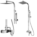 Modern Shower Sauna Design With Transparent Glass Enclosures And Shower Heads Fixtures