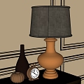 European-style lamp alarm clock ornaments 3d model