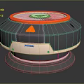 Modern Circular Device With Gray Body Orange Rim White Dial And Pointer