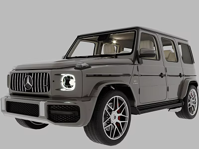 Gray Mercedes Benz G Class SUV With Modern Design And Alloy Wheels 3d model