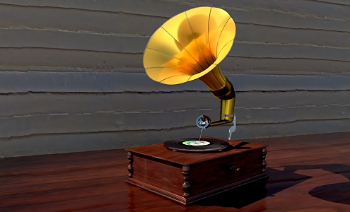 retro phonograph 3d model