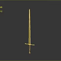 Ancient Metal Sword With Long Blade And Decorative Red Hilt On Grey Background