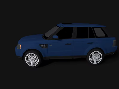 Blue Sporty SUV With Black Windows Modern Exterior And Silver Wheels 3d model