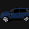 Blue Sporty SUV With Black Windows Modern Exterior And Silver Wheels