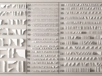 Multiple Decorative Gypsum Cornice Styles Sizes For Interior Home Design Projects 3d model