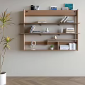 Log wall-mounted storage rack 3d model