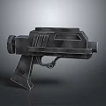 Sci Fi Weapon Black Pistol With Modern Design And 3D Rendered Geometric Shapes