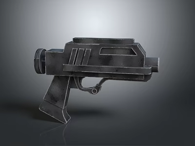 Sci Fi Weapon Black Pistol With Modern Design And 3D Rendered Geometric Shapes 3d model