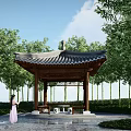 Chinese style pavilion SU model 3d model