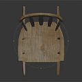 Traditional Light Colored Wooden Rocking Chair With Spindle Back And Armrests