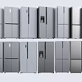 Assorted Modern Refrigerators and Freezers With Diverse Designs Sizes and Sleek Metallic Finishes