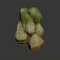 Natural Green Beige Yellow Irregular Shaped Stone Stacked Decorative Display Piece