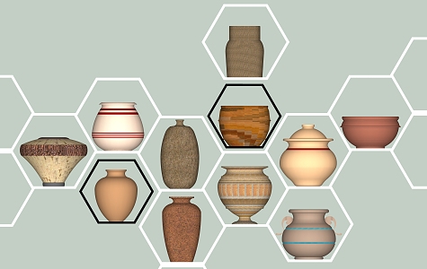 Chinese-style Ceramic Utensils Jewelry Ornaments Pottery Vase Storage Bottle Storage Bottle 3d model