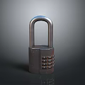 Sturdy Metal Padlock With Combination Dials And Secure U Shaped Shackle