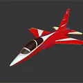 Red And White Jet Model With Black Cockpit On Dark Background With Reflection