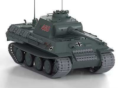 Panther tank Leopard tank German tank World War II tank 3d model
