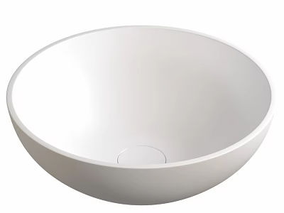 White Round Modern Minimalist Wash Basin With Smooth Surface Design 3d model