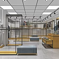 Modern Men's Clothing Store With Suits Display Racks And Mannequins Interior Design