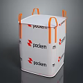 White Mesh Storage Basket With Orange Handles And Packem Logo For Organizing