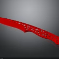 Striking Red Perforated Knife Design With Hollowed Patterns On Dark Background 3d model