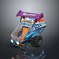 Maxima Shopping Cart Filled With Household Items And Large Wheels Design