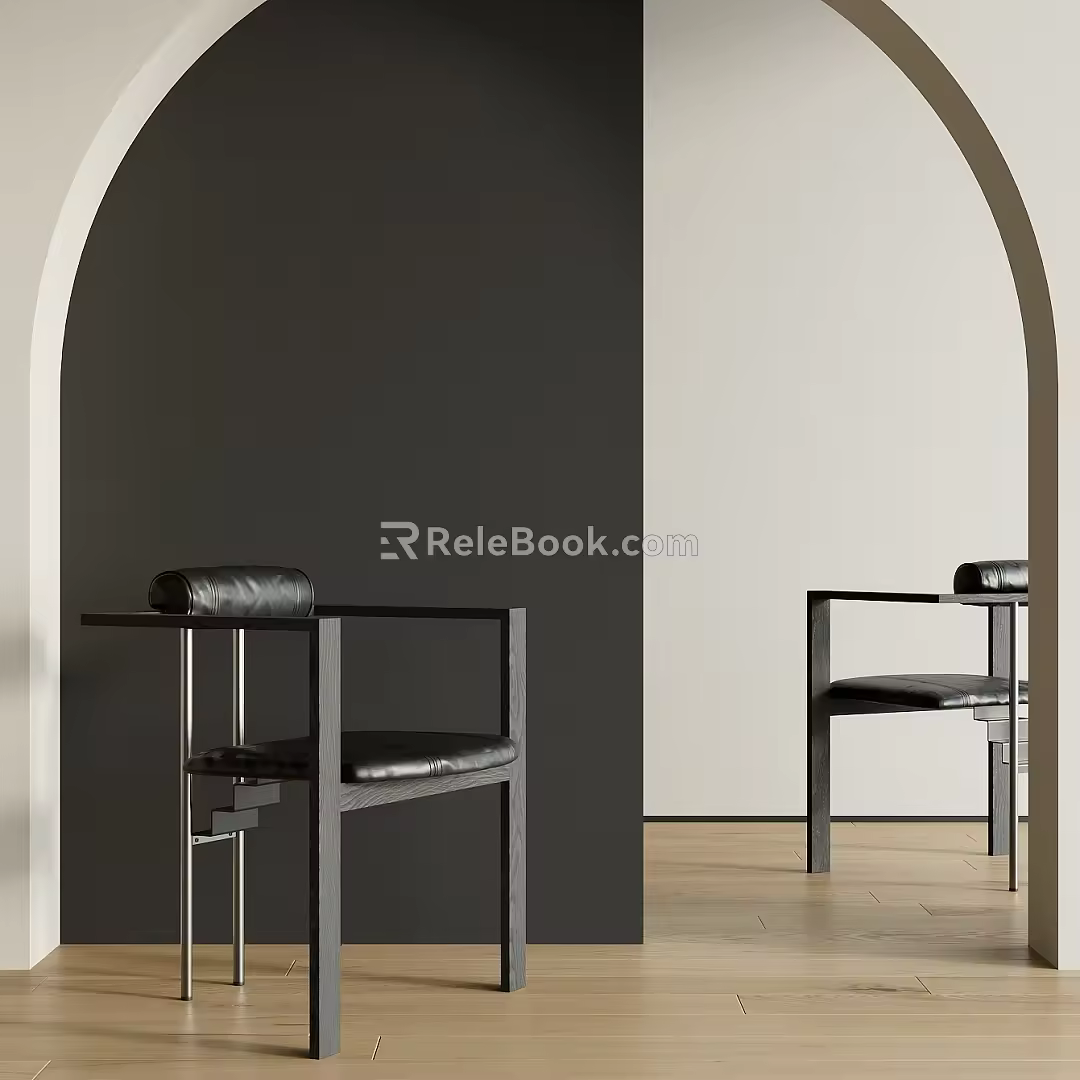 Middle style dining chair 3d model