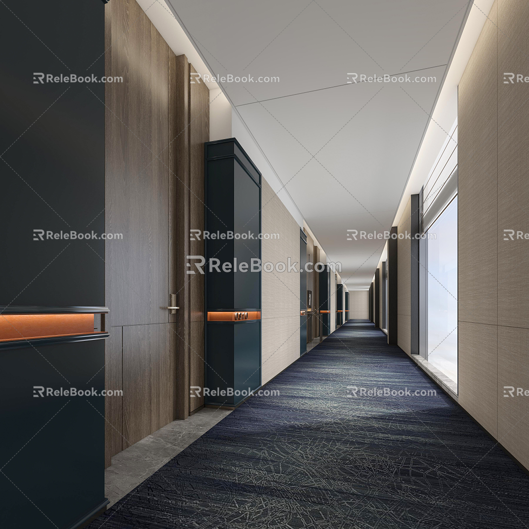 Modern Away Hotel Away 3d model