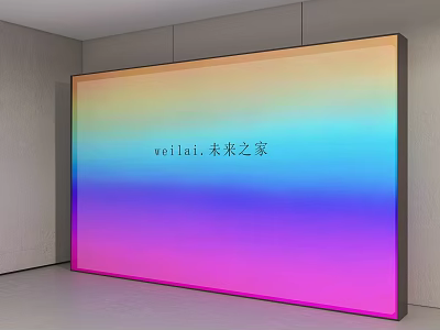 Modern Interior Backdrop Design With Bright Rainbow Gradient Colors And NIO Future Home 3d model