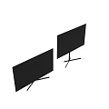 Sleek Black Modern Television With Slim Design And Stable Stand 3d model