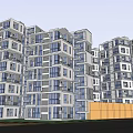 Modern High Rise Building With Glass Facade Balconies And Orange Fence